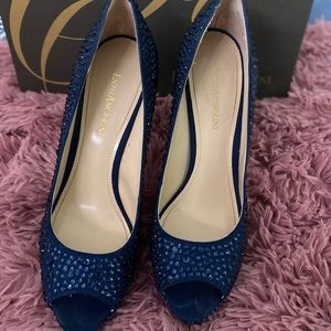 Enzo Angiolini navy blue rhinestone heels size 7.5